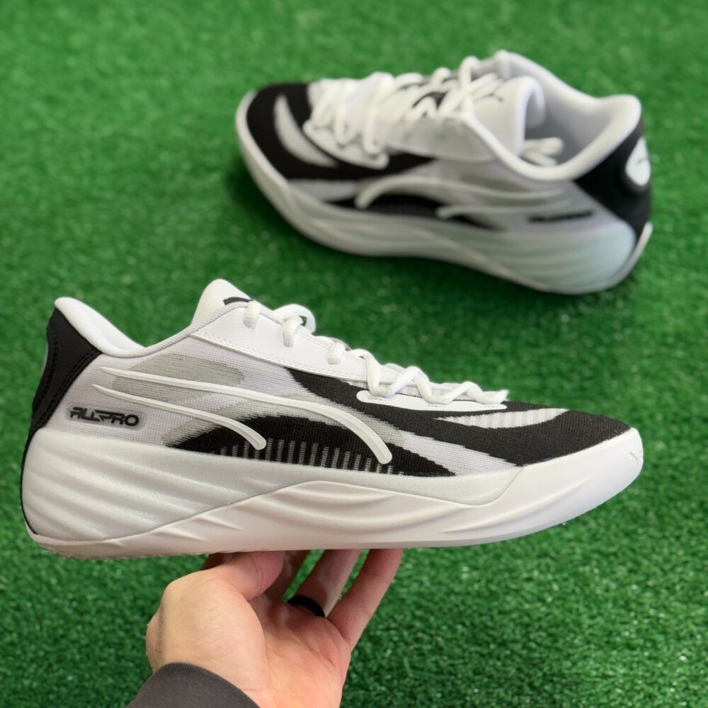 Puma All-Pro Nitro Team White Black Mens Basketball 379081-06 NEW Sz 12